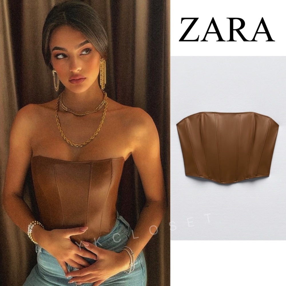 FAUX LEATHER CORSET TOP || ZARA || YKCLOSET